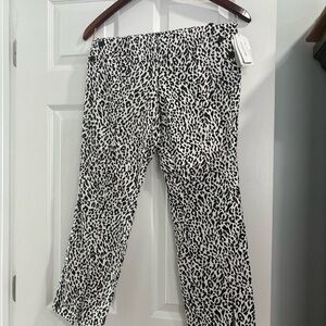 Joe Benbasset Black and White Leopard Print Pants